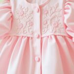 Embroidered Baby Dresses with Non-Scratch Tags and Easy Snap Buttons