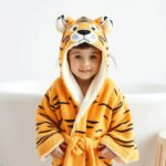 French Terrycloth Robes with Animal Ear Hoods for Bath Time Fun