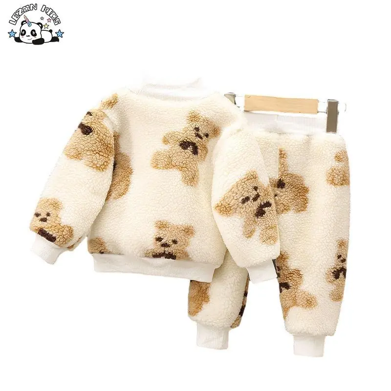 Customizable Sweatpants and Hoodies Tracksuits Teddy Boys Girls Clothes Set