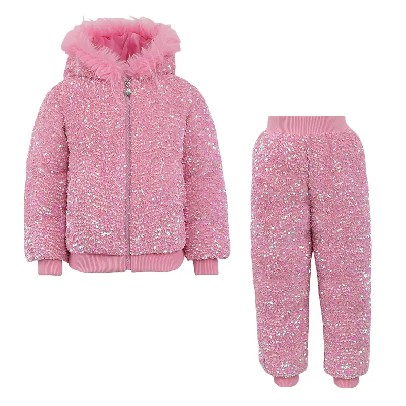 Sequin Hooded Padded Suit