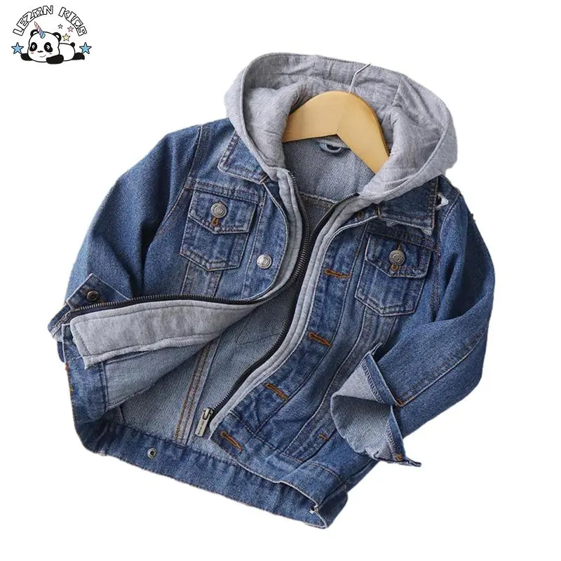 New Custom Pattern Washed Sequin Star Hooded Children Coat