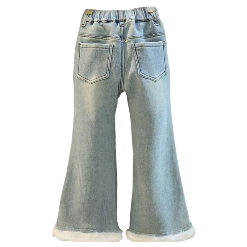 Girls Custom Padded Denim Flared Pants