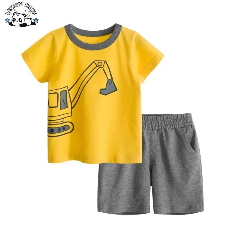 Customizable Summer Baby Boys Suit T-shirt&Short Two-piece Set Cotton Breathable Boy’s Clothing