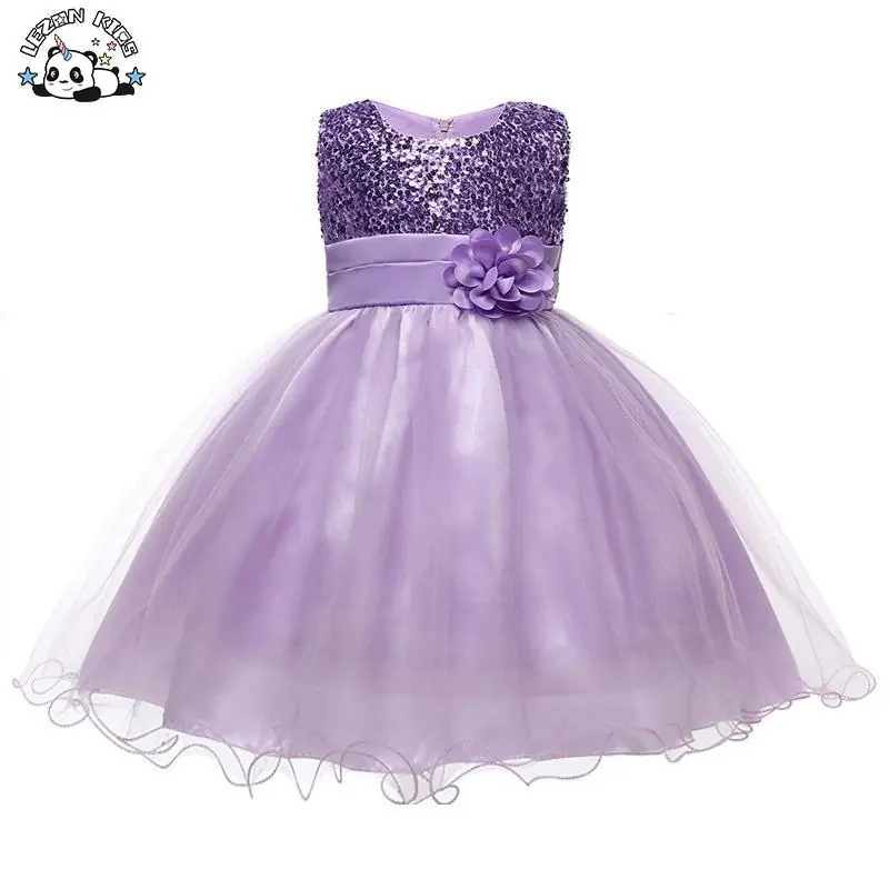 2024 Hotsale Sleeveless Sequins Girls Flower Princess Dresses for Wedding for Children