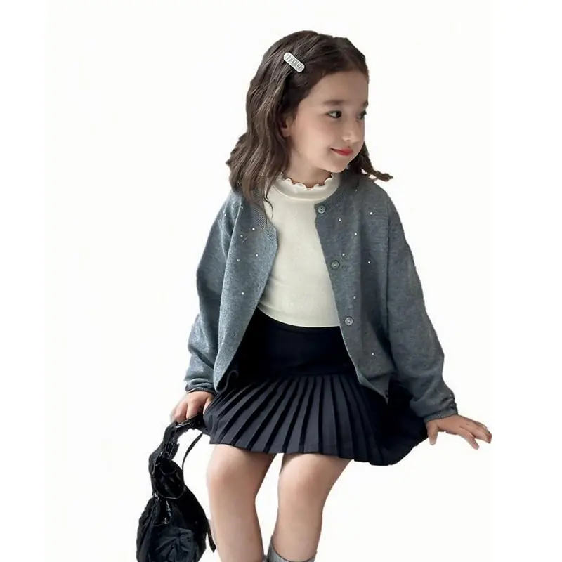 Girls Custom Simple Sweater Cardiga