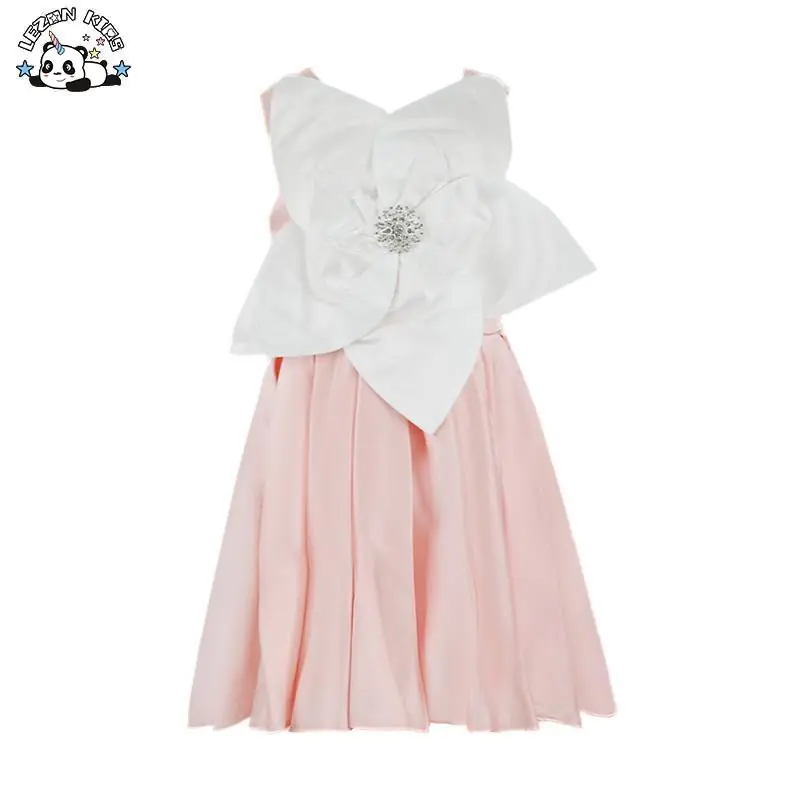 Casual Princess Clothing Teenagers’ Weddings Birthday Parties Kids’ Events Cute Satin Baby Flower Girls’ Party Bow Dress