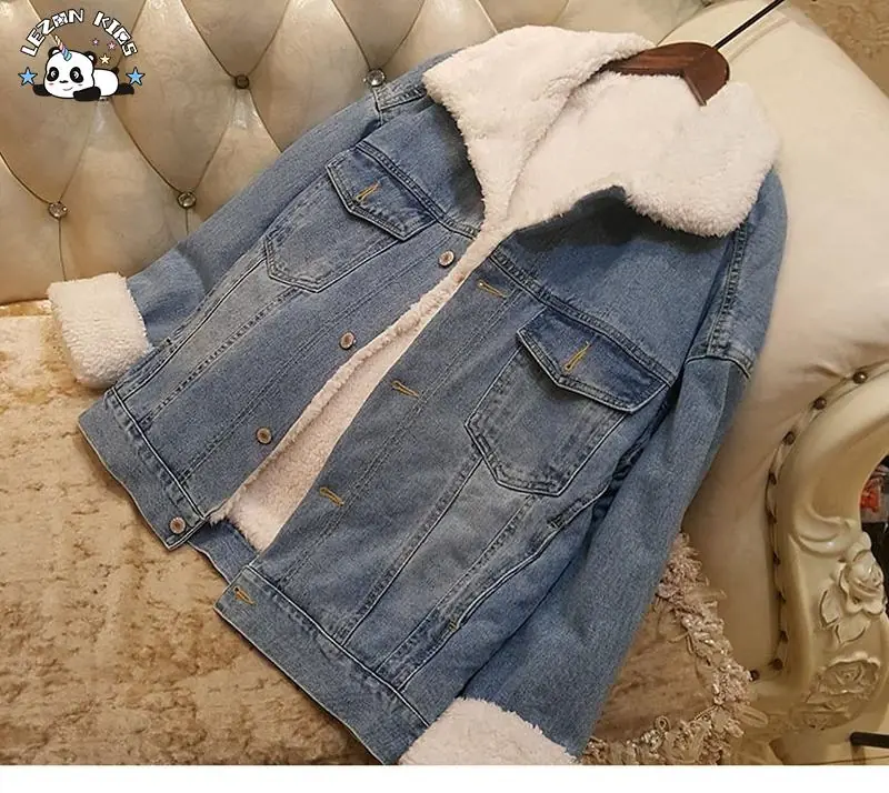 Customizable Winter Warm Girls Denim Jacket