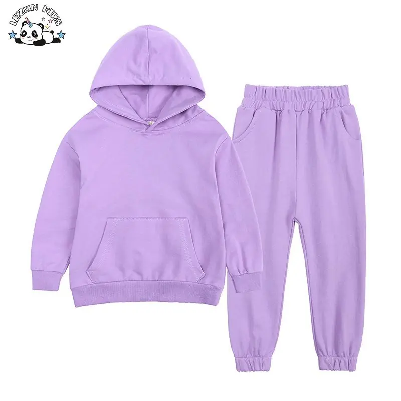 Custom Kids Trendy Clothing Set Children’s Fall Winter Hoodie Set Girls Sportswear Set