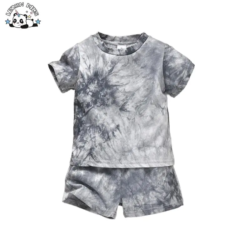 Customized Kids boy set Summer Tie-Dye Casual Cotton Clothing