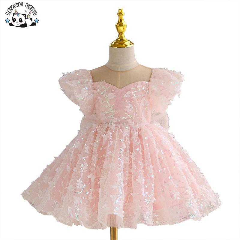 Customizable Shiny Solid Butterfly Flying Sleeve Dress