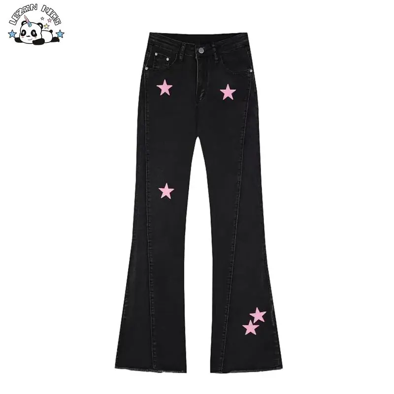 Wholesale Customized Black Jeans Children Patterns Pants Denim Trousers Kids Girls Jeans