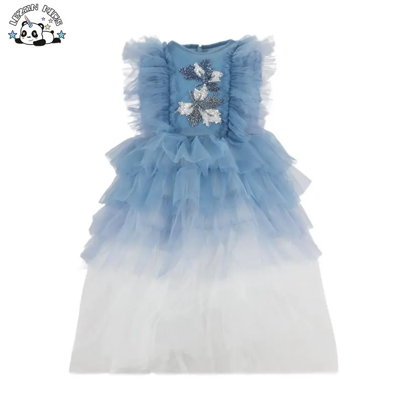 Tutu Magic: Beads Sequined Girls Mesh Tutu Dress