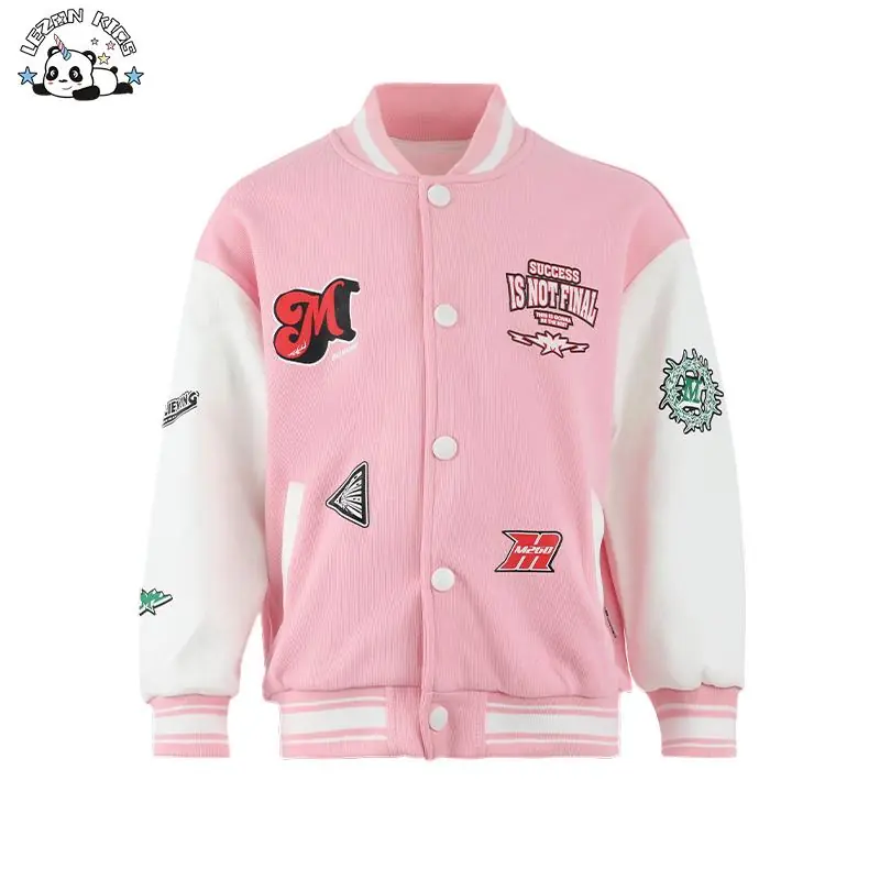 Custom-made Children’s Baseball Jacket Cartoon Sticker Patch Kids Bomber Jacket