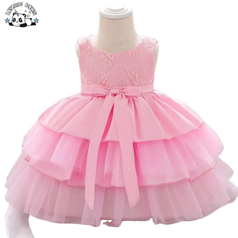 New Design Satin Mesh Baby Girl Dress