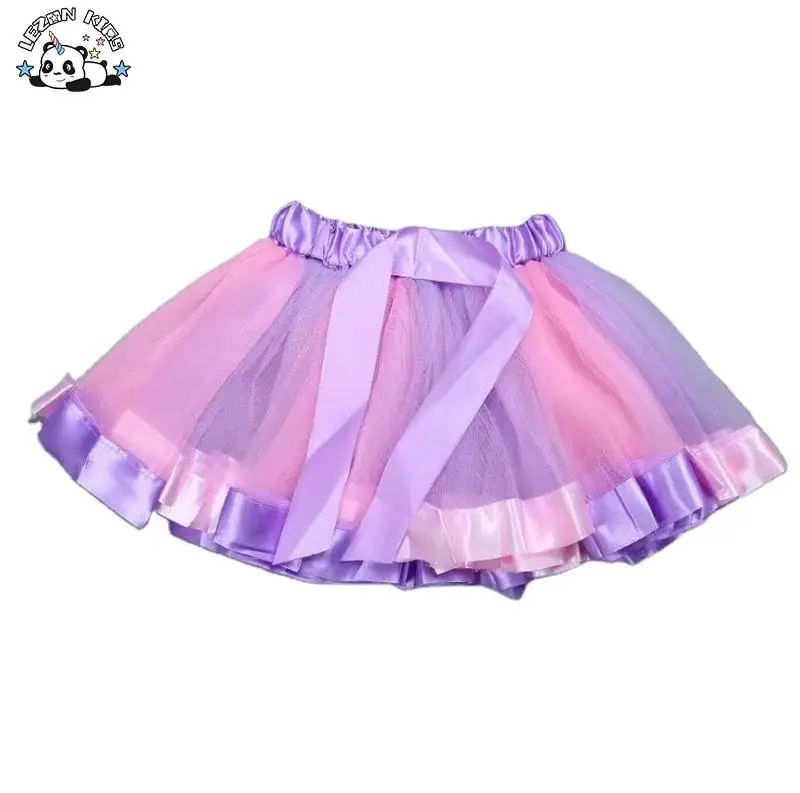 Customizable New Fahion Multi-color Puffy Cute Bow Tulle Girls Tutu Skirt