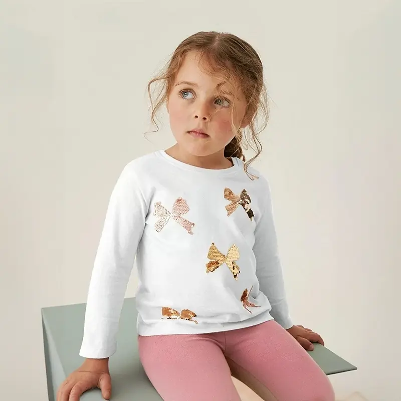 Custom Girls’ Long Sleeve Sequin T-Shirt