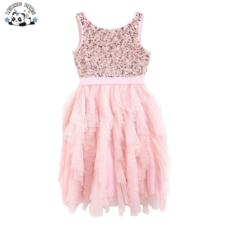 OEM Custom Designs Girls Sequin Tulle Dress