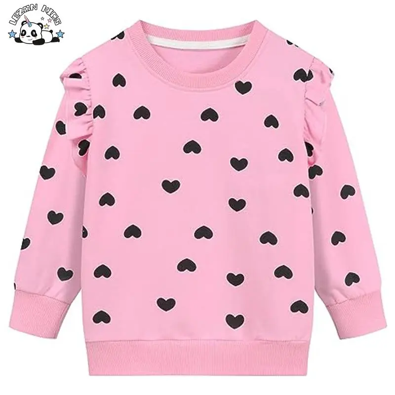 Customize Cotton Fleece Pullover Crew Neck Toddler Girls Hoodies Sweatshirts