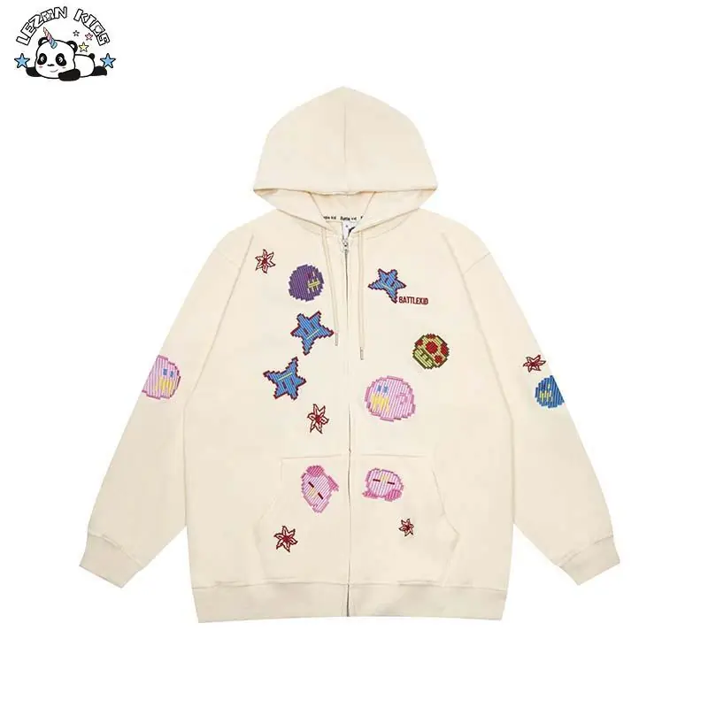 Unisex Chic: Customizable Heart Graphics Hooded Jacket