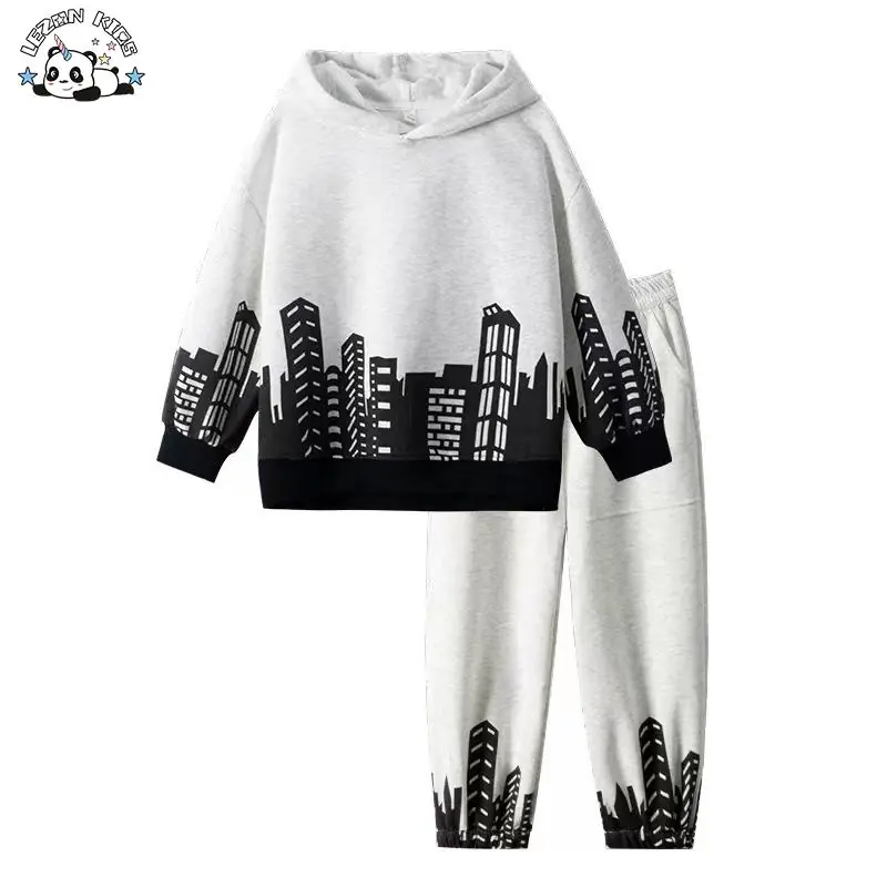 Factory Hot Sale Customized Print Kids Pullover Clothing Sports Hoodie Set for Children’s