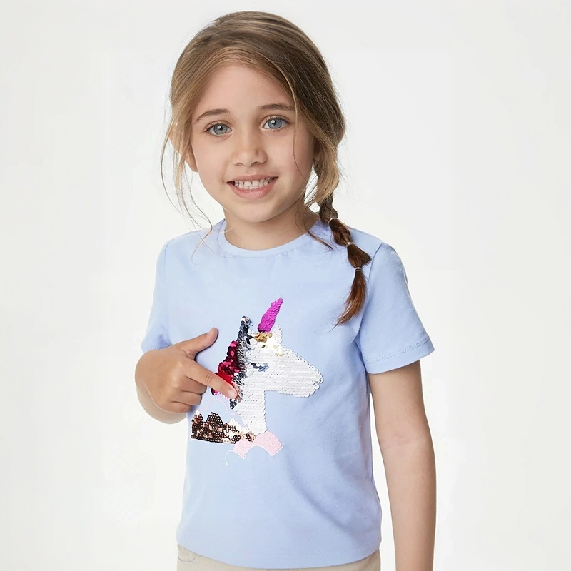 Custom Girls’ Flip Sequin Short Sleeve T-Shirt