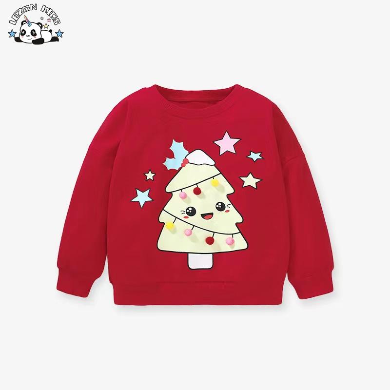 Wholesale Customization New Design Long Sleeve Cute Tree Printing T-shirt for 2-14Y Girls