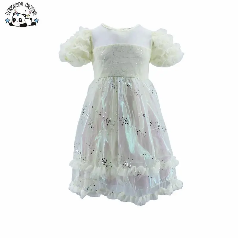 Customizable Girls Princess Dress Parties Corduroy Sequins Floral Pattern Western Mini Maxi Sleeveless Lace Ruffles Dress