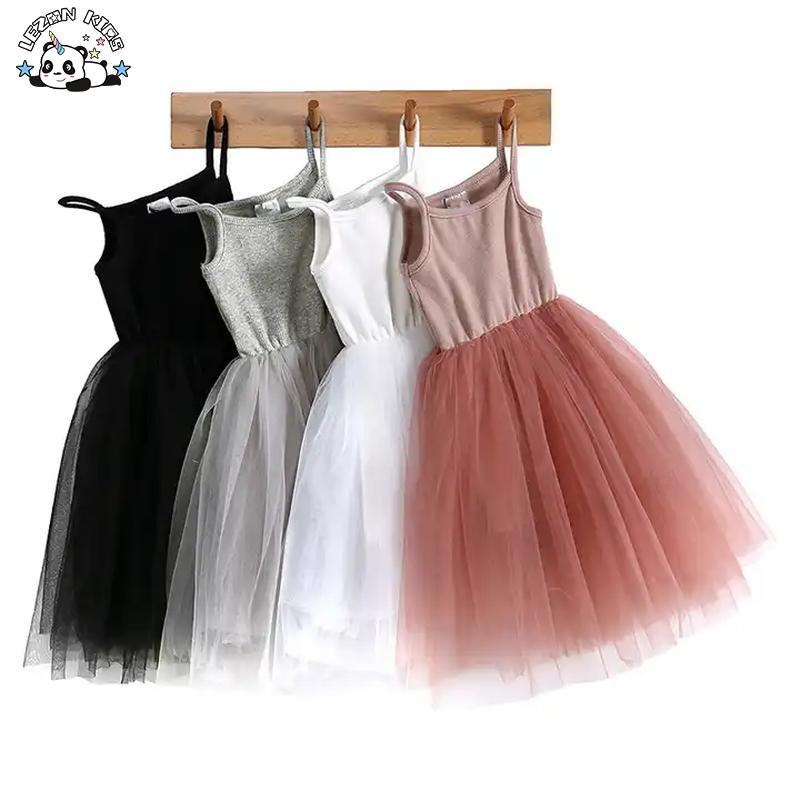 Customizable Long Sleeve Tulle Sleeveless Princess Print Dress Girls Casual Summer Wedding Party ODM Flower Bow Decoration Dress