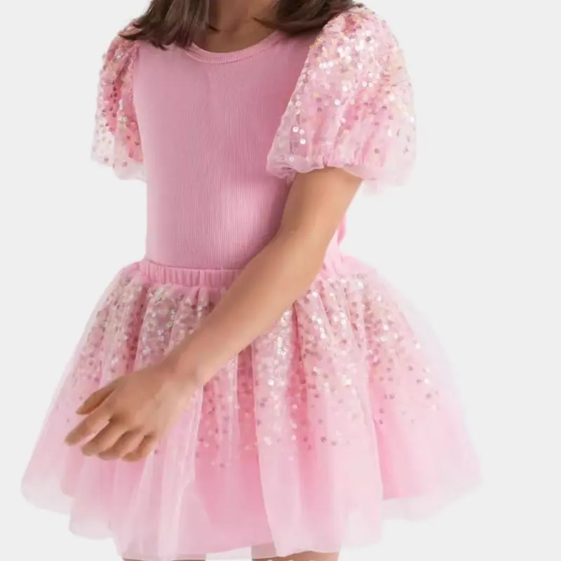 Custom Girl 2 Piece Skirt Set With Sequin Printed