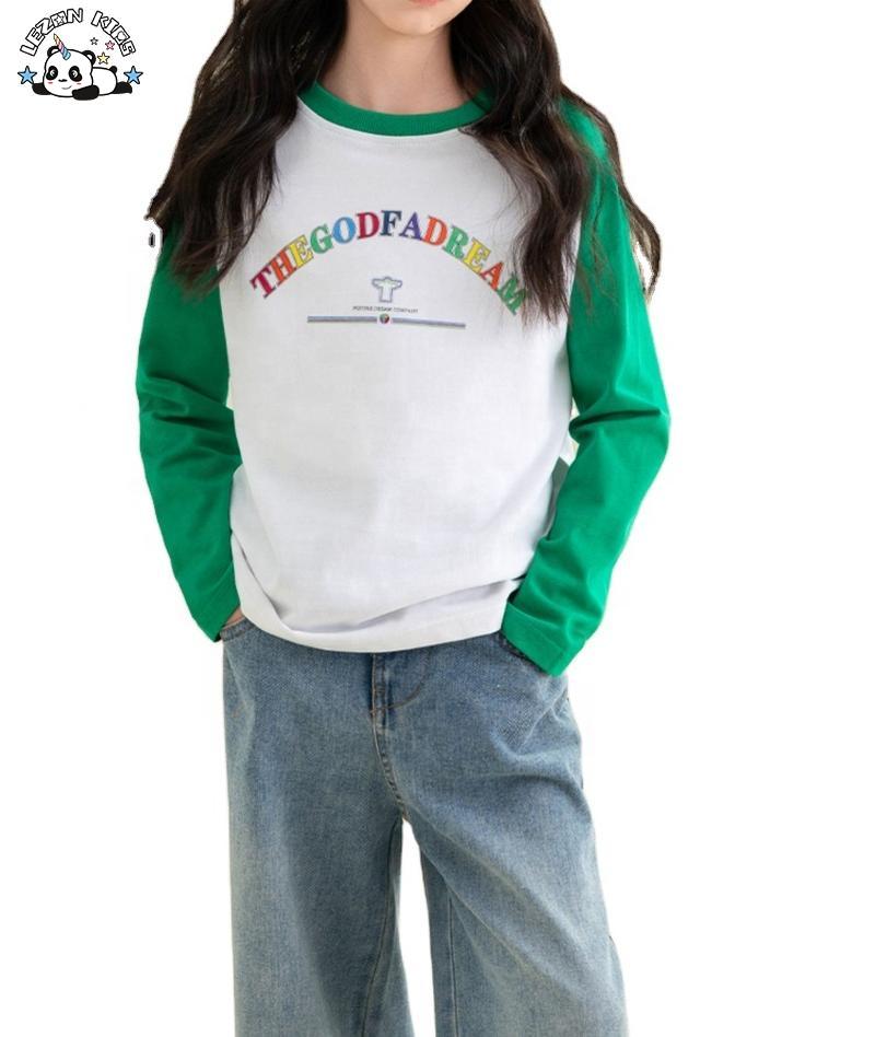 Customizable Autumn New Kids Round Neck Cotton T-shirt