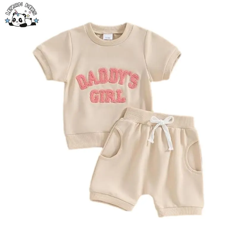 Girl Summer Outfits Short Sleeves T Shirt Shorts Set