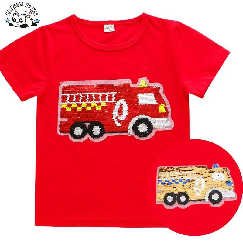 Customizable Kids Clothing Short Sleeves Cotton Sequin Kids Toddler T Shirt