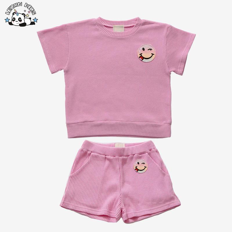 Smiley Delight: Customizable 2-Piece Girl Outfit Set