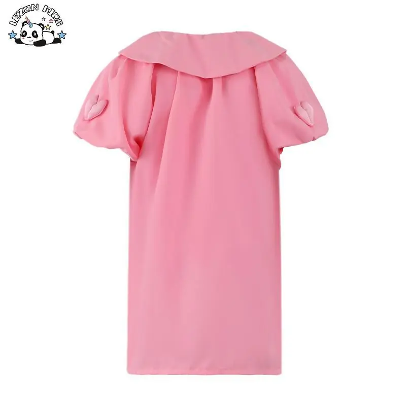 Customizable New Cute Summer Dress Girls Children’s Short Sleeve Cartoon Cinnamoroll O-Neck Dress