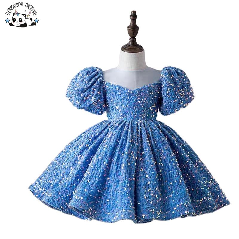 Customized Royalty: Girls Sequin Princess Puff Dress