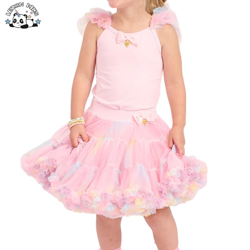 Top Fashion Cotton Top and Tutu Skirt Set Sweet Style Children’s Party Girls Clothing Sets