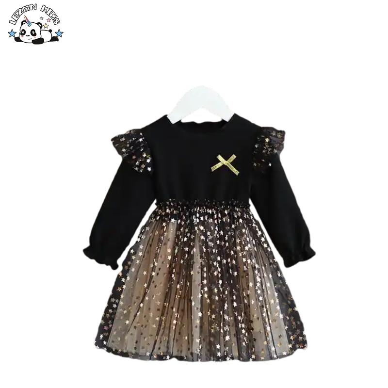Wholesale Crewneck Casual Girls Dresses Nice Sparkling Tutu Dress