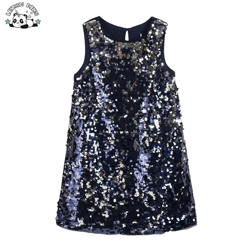 Custom Fashion Sleeveless Girls Dress Princess Style New Style Sequins Beading Western Decor Parties Girls Dress