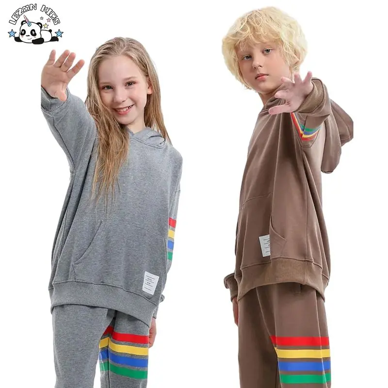 New Customized Children Clothes Set Colourful Printing Cotton Hoodie