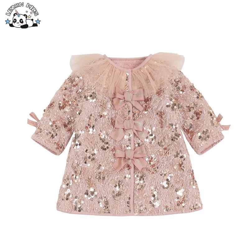 Winter New Children’s Clothes Girls Glitter Sequin Tassel Coat
