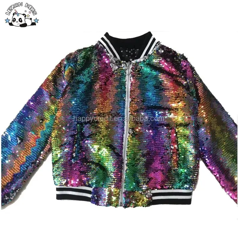 Custom Kids Jean Sequin Blue Denim Jacket
