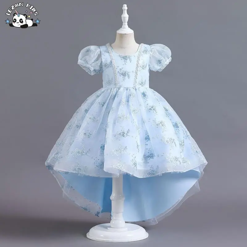 Customizable Wholesale Kids Wear Summer Party Princess Custom Girl Floral Printed Flower Dress
