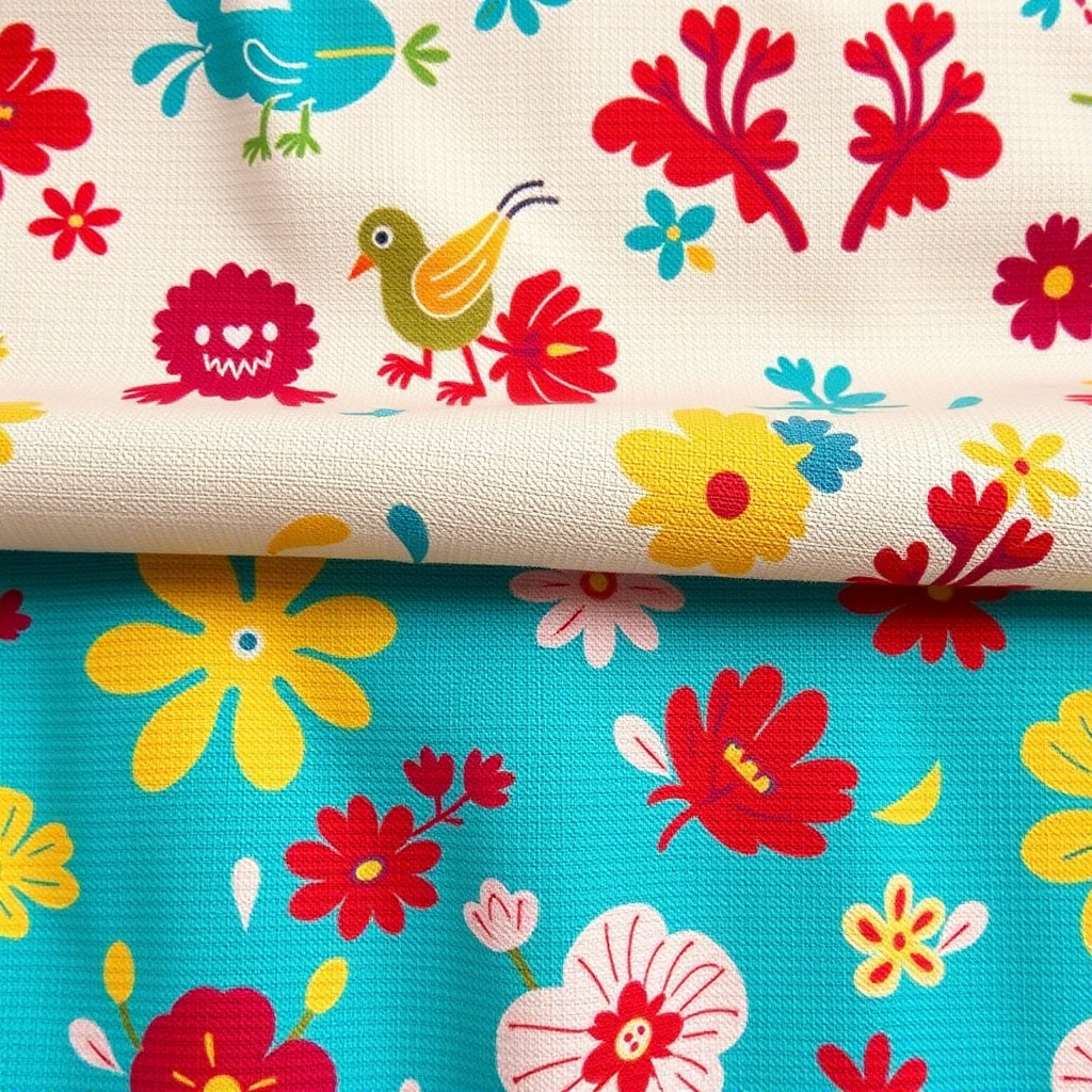 Vibrant textile patterns and fabrics used by top Chinese children's clothing brands