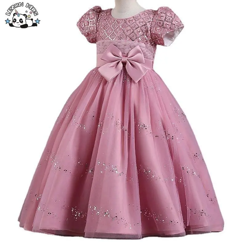 Children’s Clothing Fancy Party Dress Frocks Designs Tulle Flower Dresses for Girls