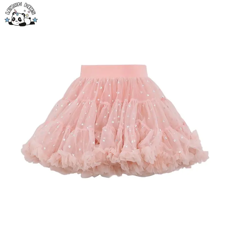 Wholesale Hot Selling Glitter Printed Ballet Dance Costumes Puffy Little Girls Kids Tutu Skirt