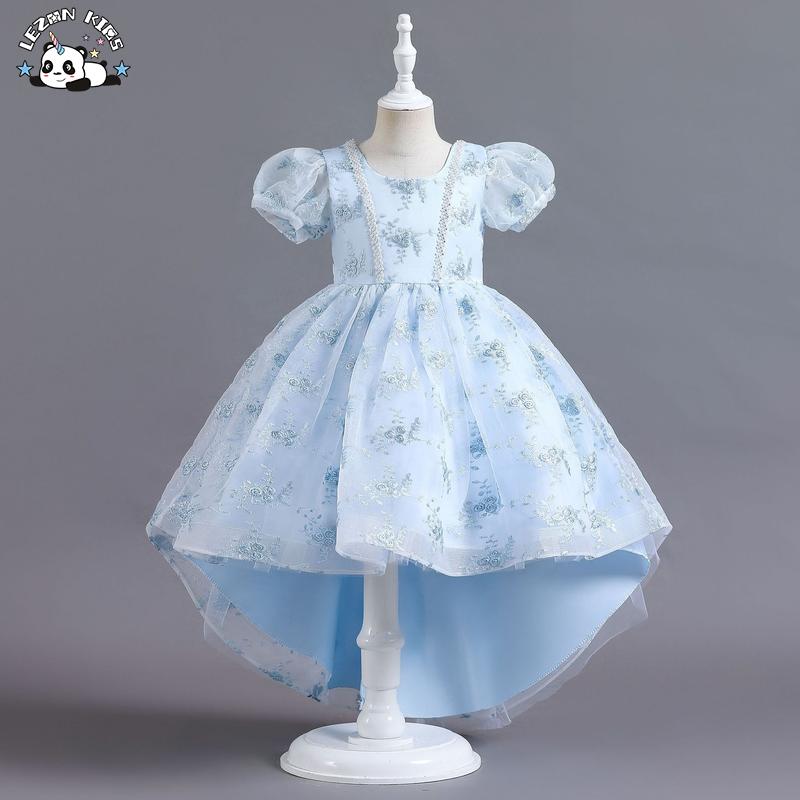 Customizable Wholesale Kids Wear Summer Party Princess Custom Girl Floral Printed Flower Dress