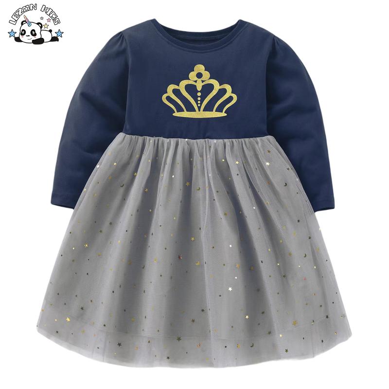 Manufacturer Directly Sell Golden Crown Printed Graduation Party Tutu Dresses for Girls Kids